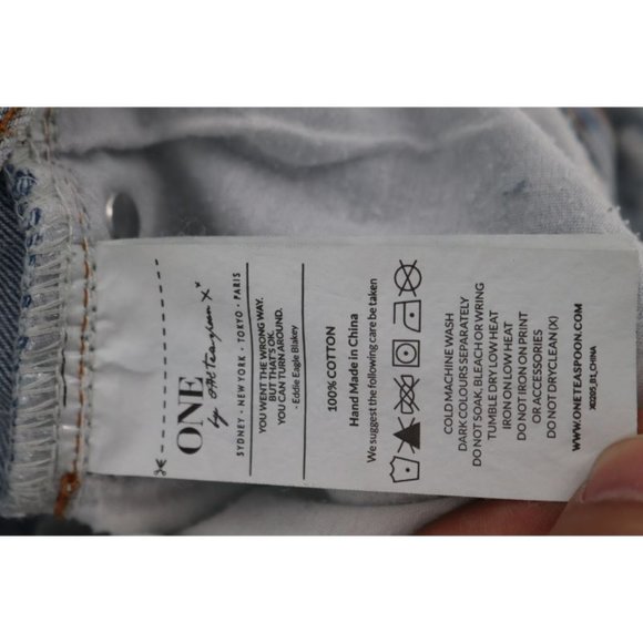 One Teaspoon Women's Size 26 Distressed Ripped Skinny‎ Leg Jeans Ankle Zip blue - Picture 10 of 12